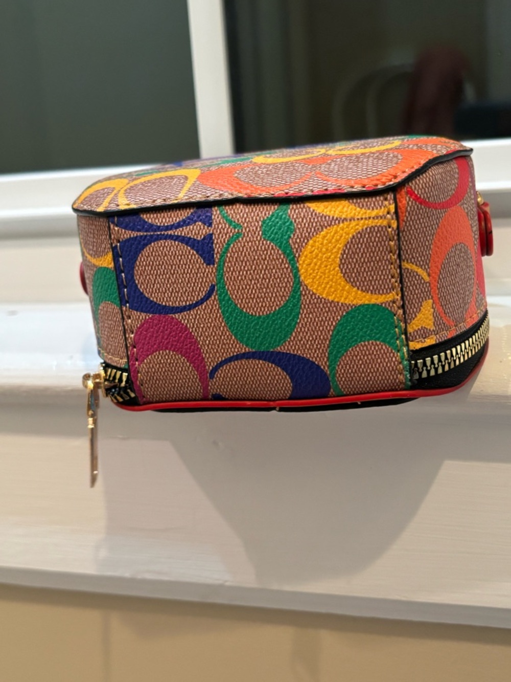 Multicolor Logo-Print Round Crossbody Bag - Picture 5 of 9